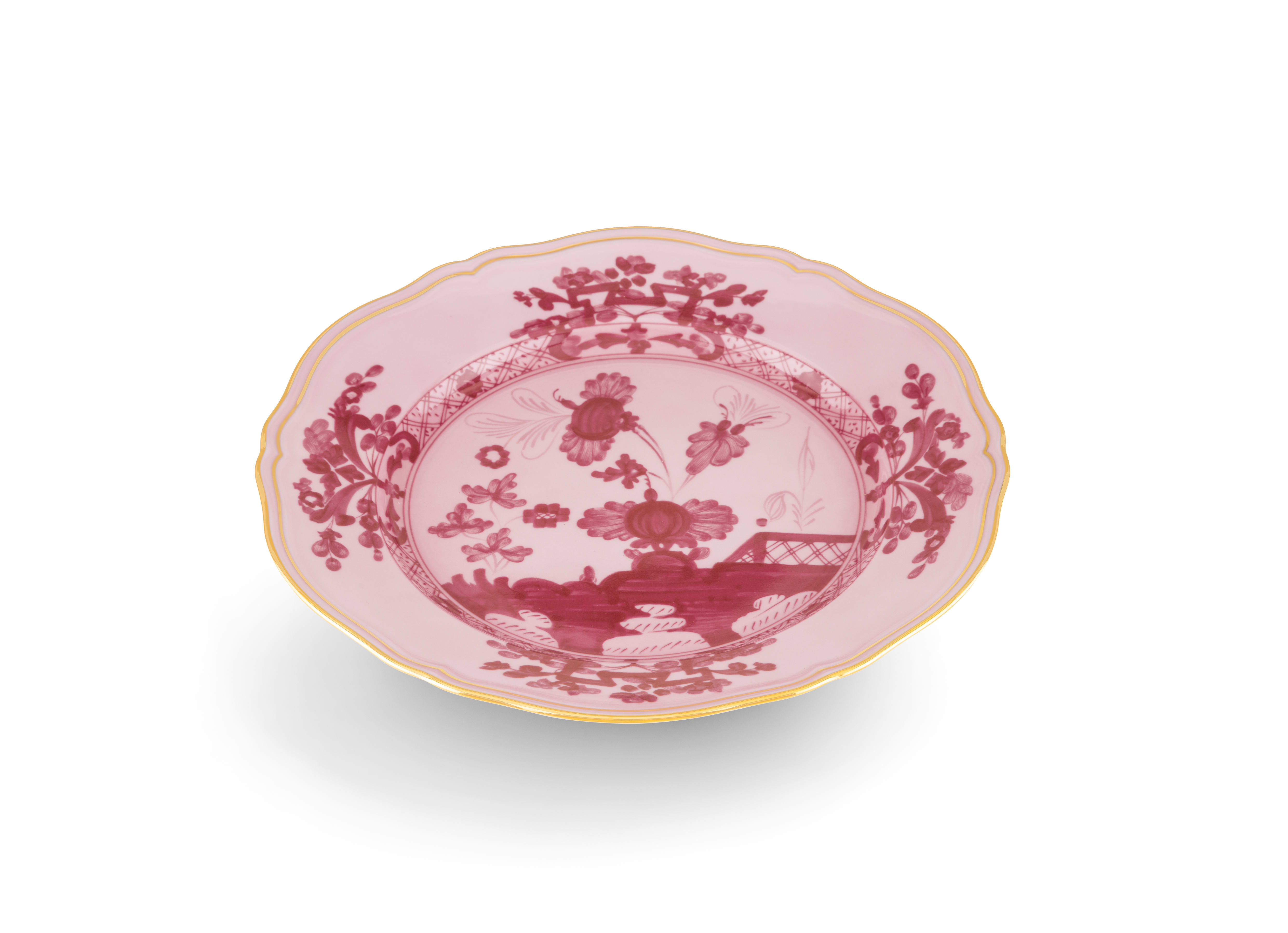 Purple mauve flat plate in porcelain | GINORI 1735