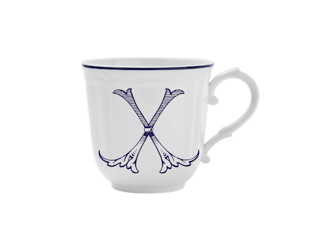 MUG LETTRE X BLU Corona Monogram Mugs-1
