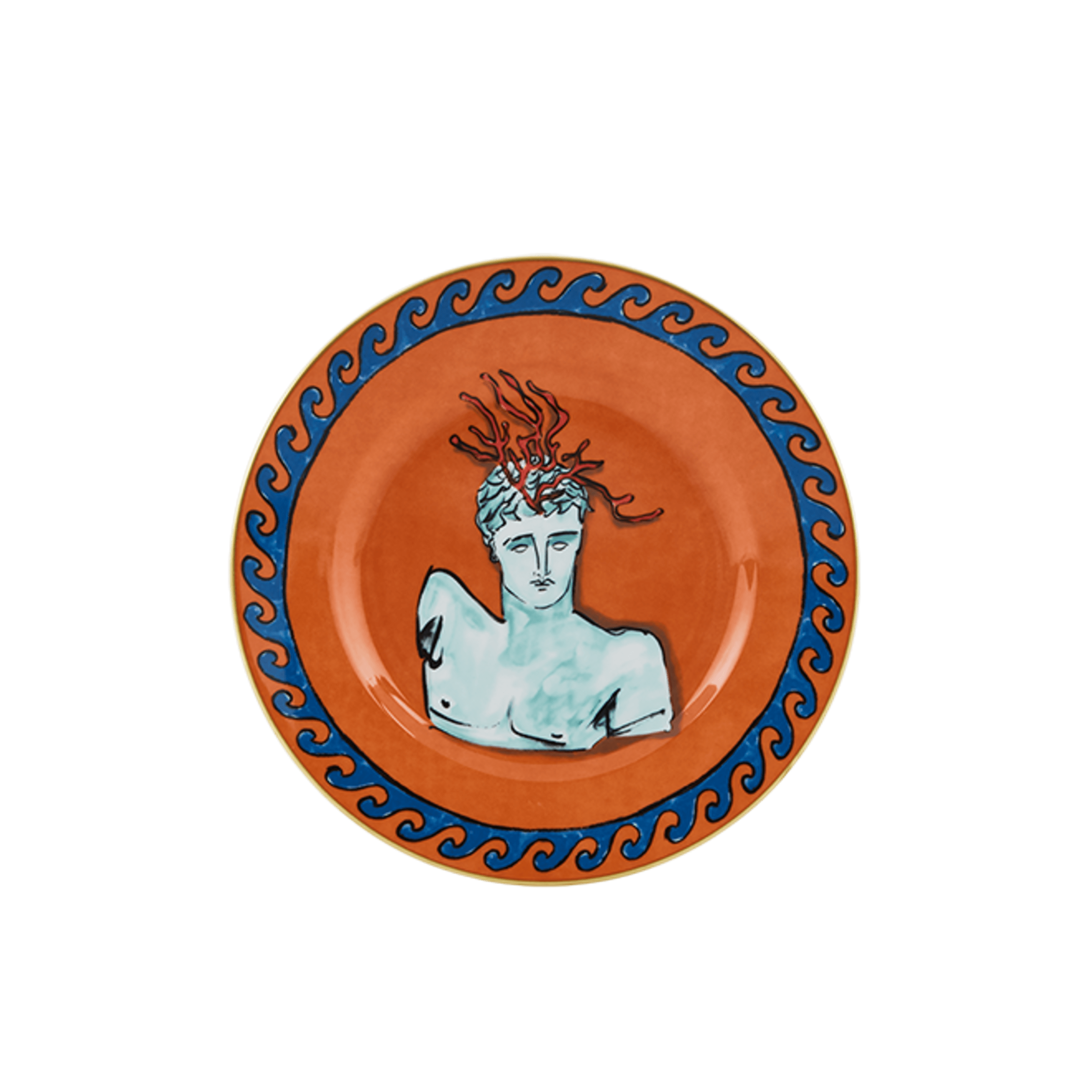 Orange dessert plates in porcelain GINORI 1735