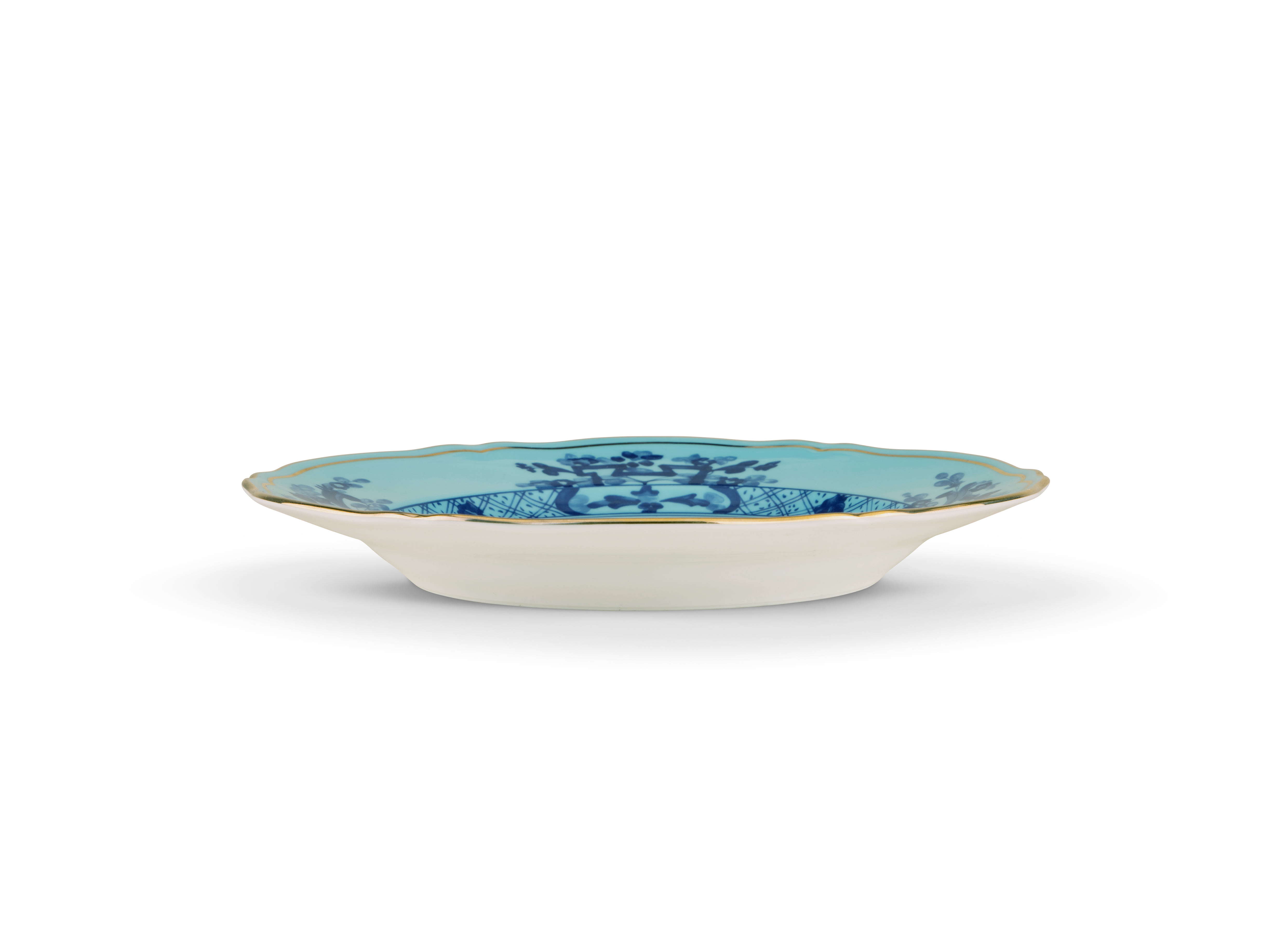 Iris blue dessert plate in porcelain | GINORI 1735