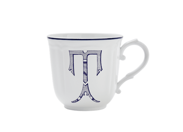 MUG LETTRE T BLU Corona Monogram Mugs-1