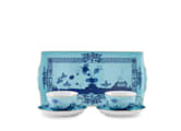 TEA SET FOR TWO WITH TRAY IRIS Oriente Italiano - Tesori-1