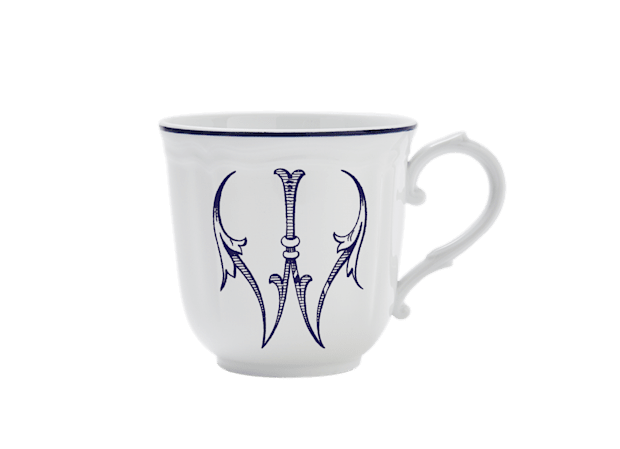 MUG LETTRE W BLU Corona Monogram Mugs-1