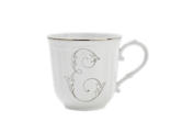 LETTER E MUG PLATINO Corona Monogram Mugs-1