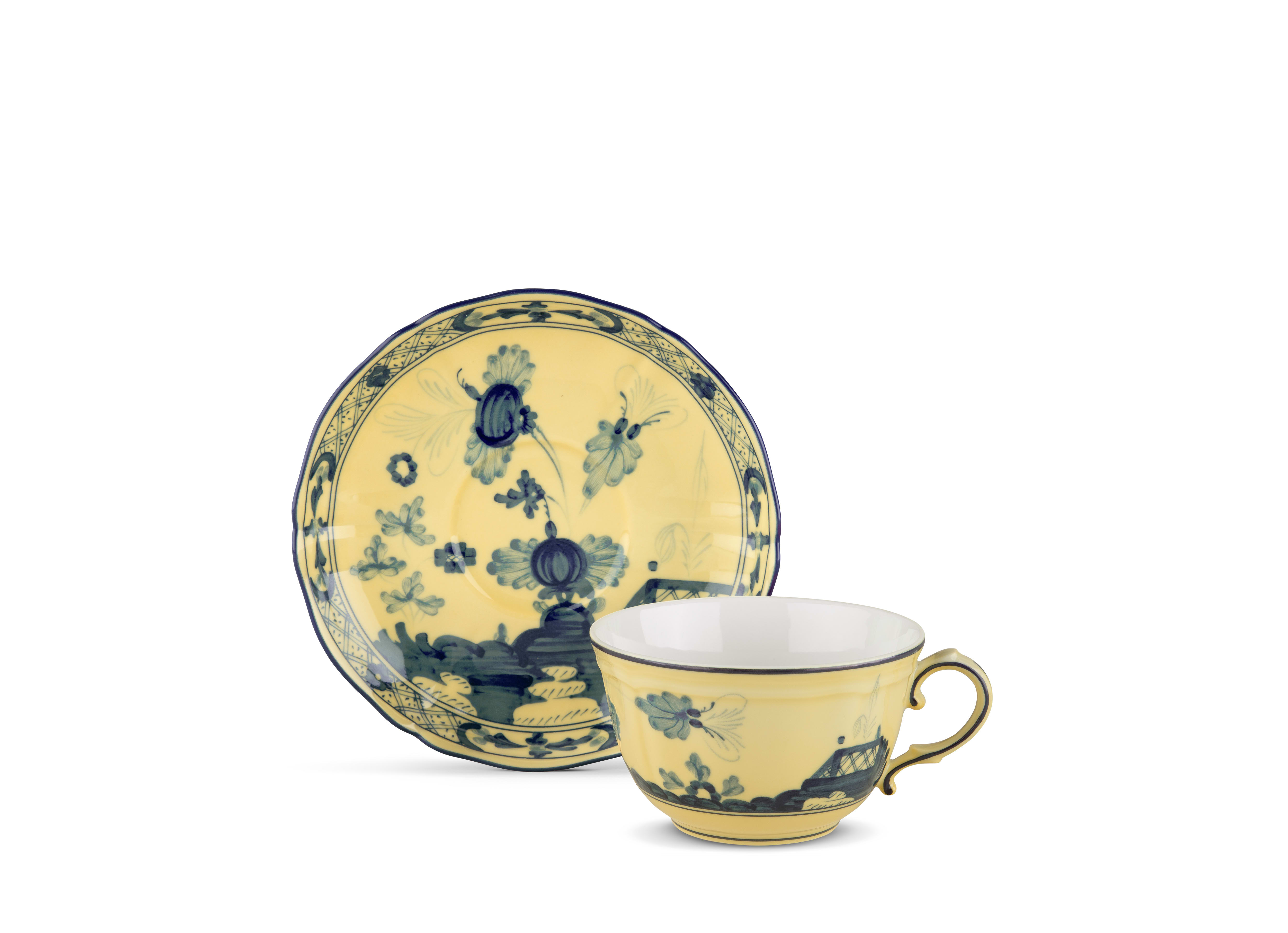 Citrine yellow tea cup in porcelain | GINORI 1735