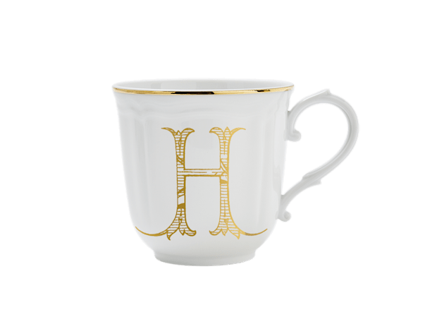 LETTER H MUG ORO Corona Monogram Mugs-1