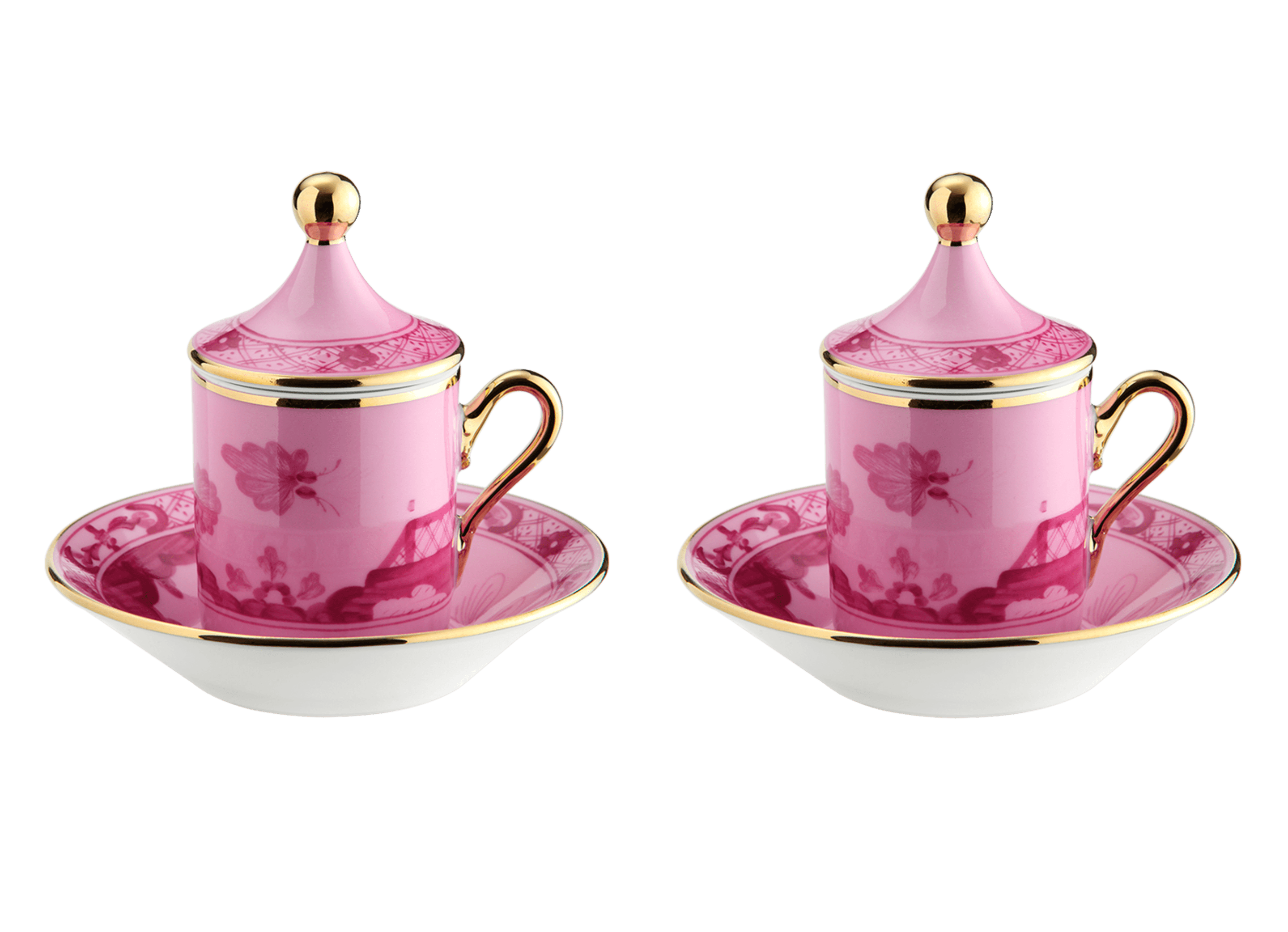 Espresso set for two Oriente Italiano Porpora GINORI 1735