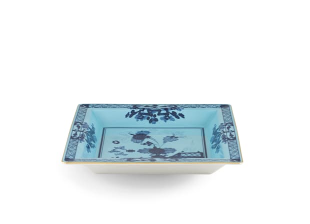 Large light-blue square porcelain vide poche | GINORI 1735