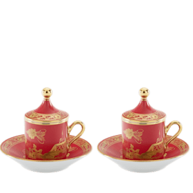 Aurum White Coffee Set for Two | GINORI 1735