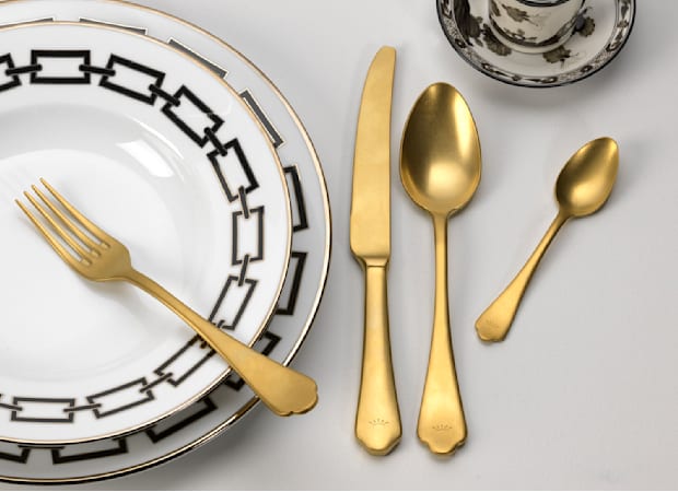 24-PIECE CUTLERY SET VINTAGE GOLDFlora-3