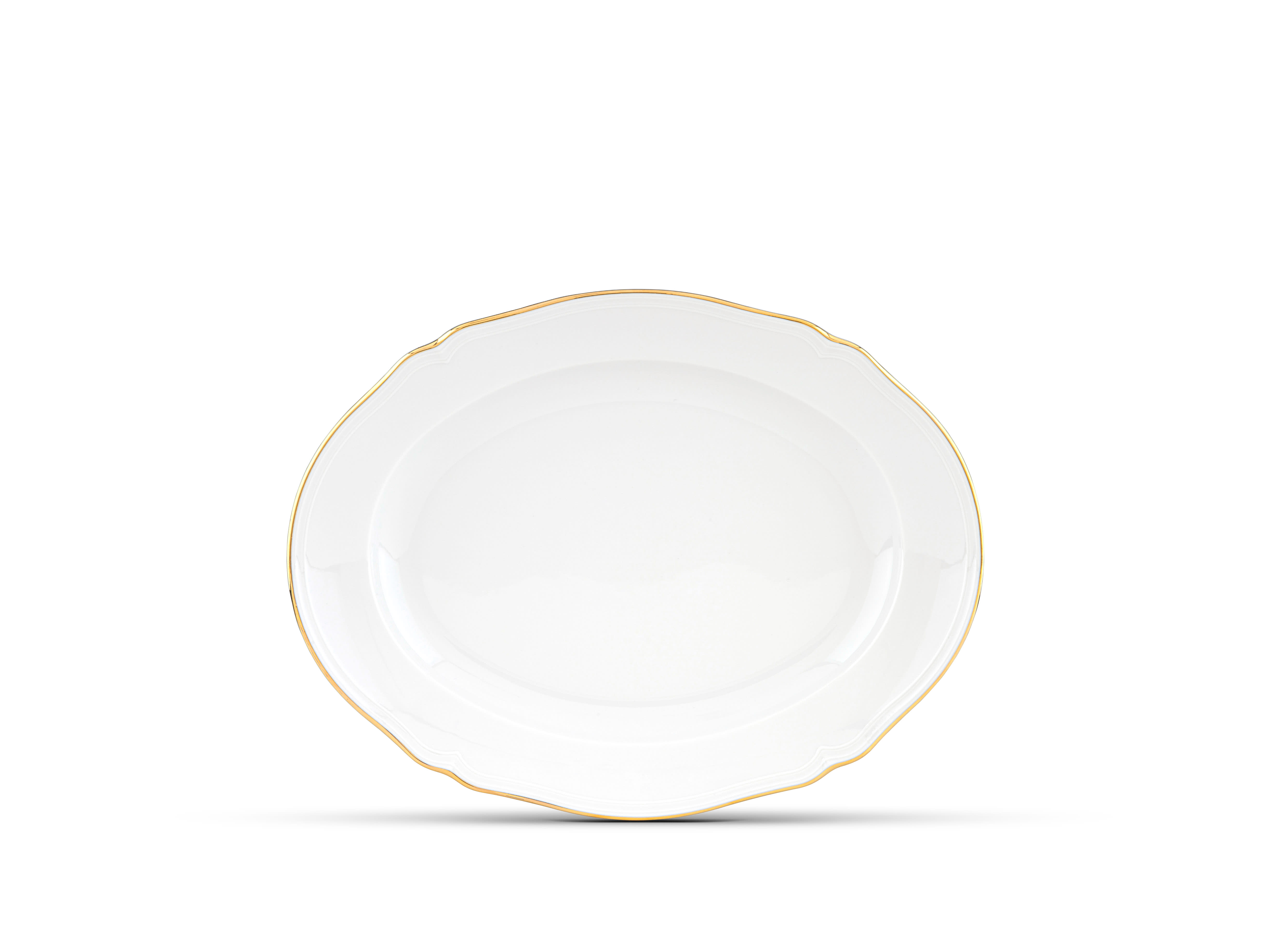 White and Gold Oval Platter | Corona | Ginori1735 | GINORI 1735