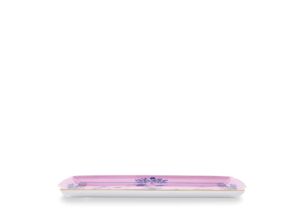 LARGE RECTANGULAR TRAY AZALEA Oriente Italiano - Tesori-2