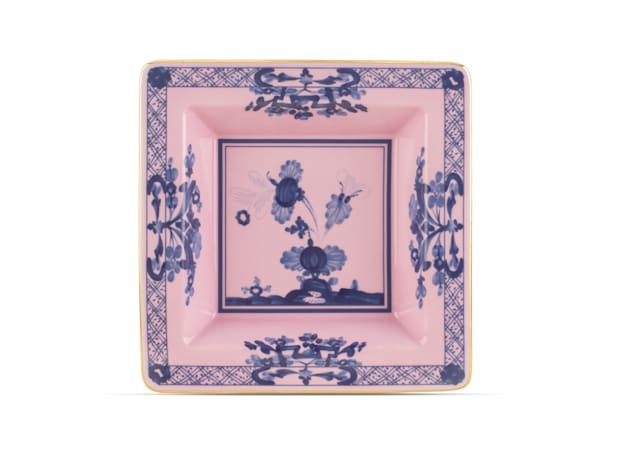 Azalea-pink square porcelain vide poche | GINORI 1735
