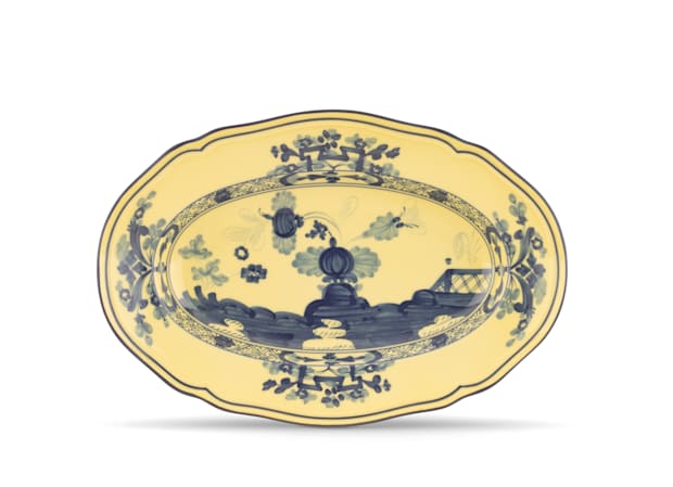 Citrine-yellow porcelain oval platter | Ginori1735 | GINORI 1735