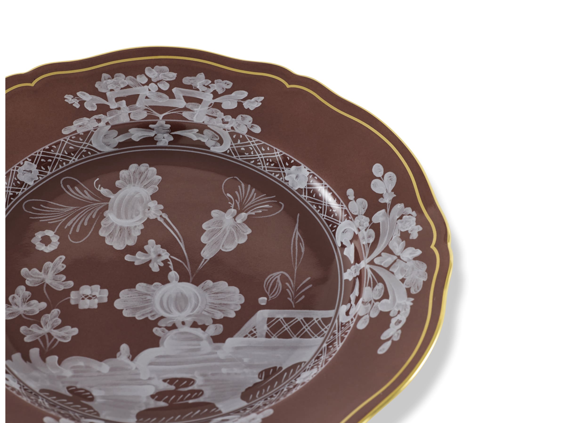 Dessert plate brown Castagna | Oriente Italiano | GINORI 1735