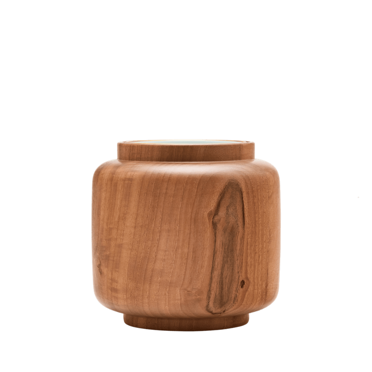 Officina Ultra VASE WITH LID WALNUT WOOD