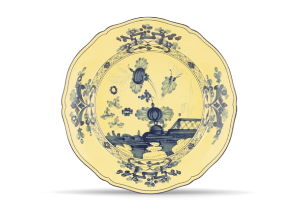 Citrine-yellow porcelain round platter | Ginori1735 | GINORI 1735
