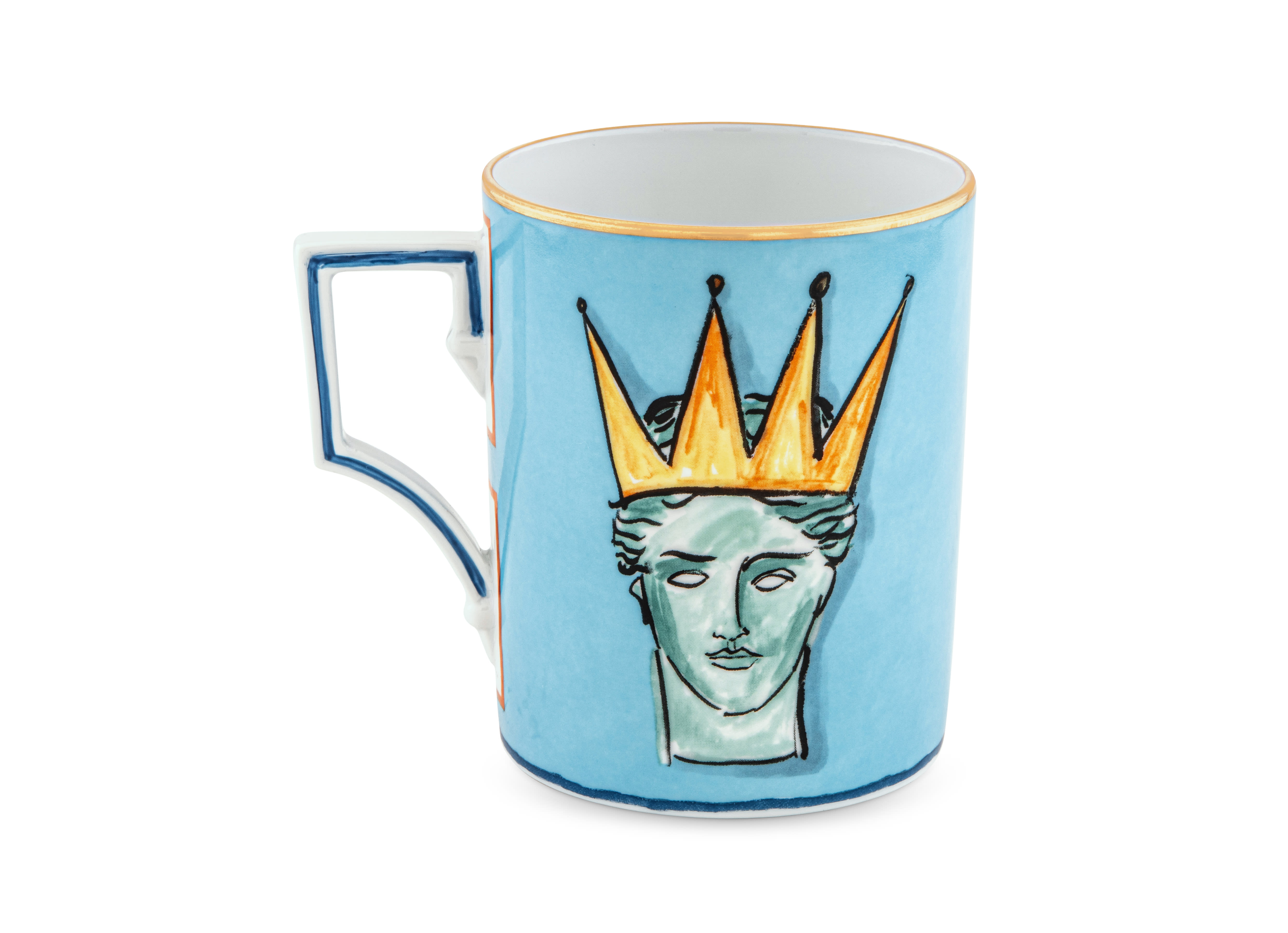 Sea blue mug in porcelain | GINORI 1735