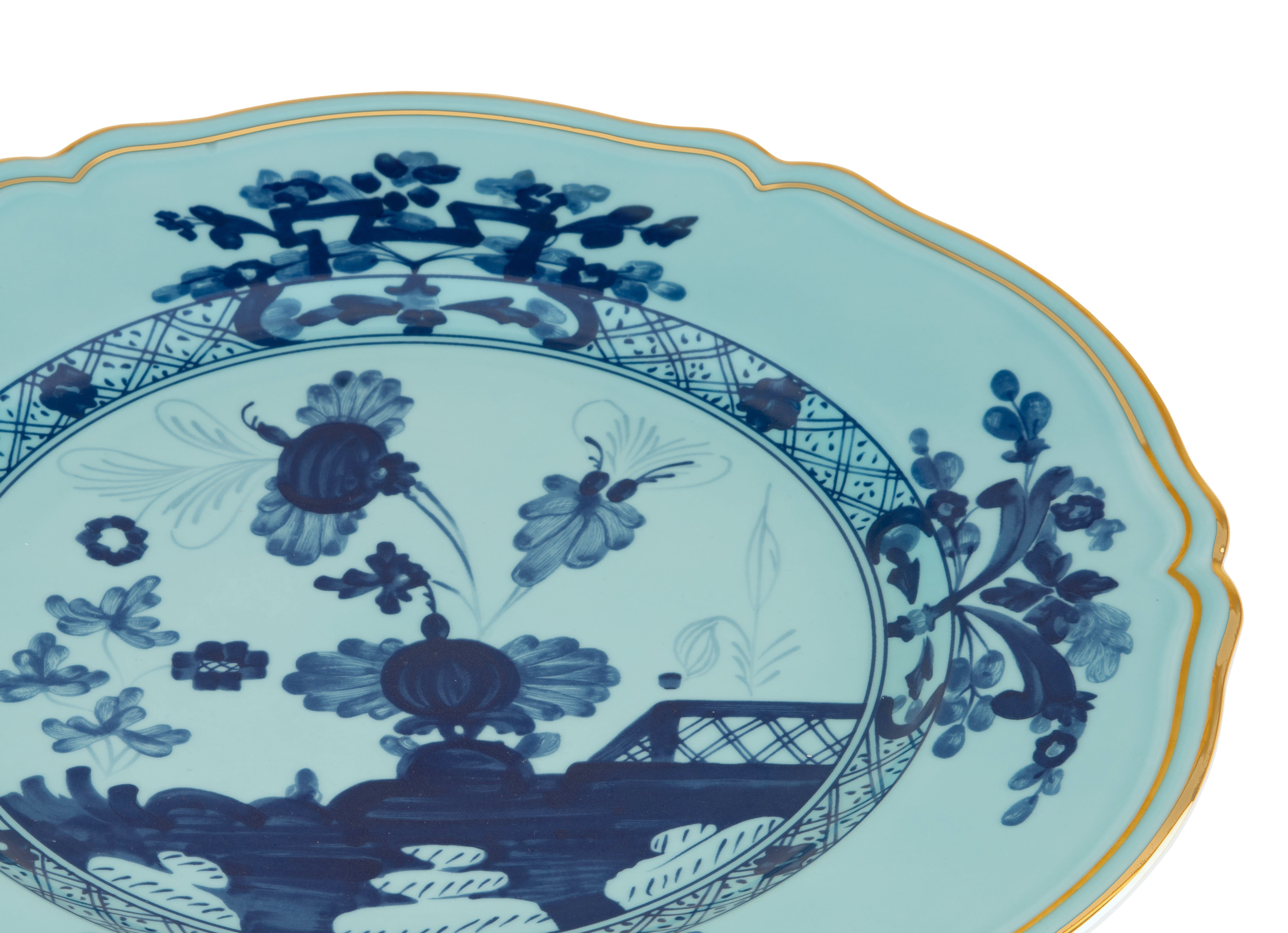 Iris-blue porcelain charger plate | GINORI 1735
