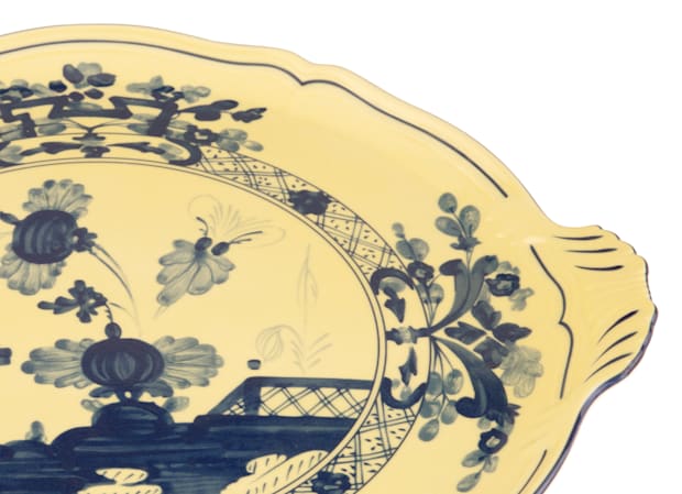 Citrine-yellow porcelain cake plate | GINORI 1735