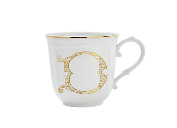 LETTER D MUG ORO Corona Monogram Mugs-1