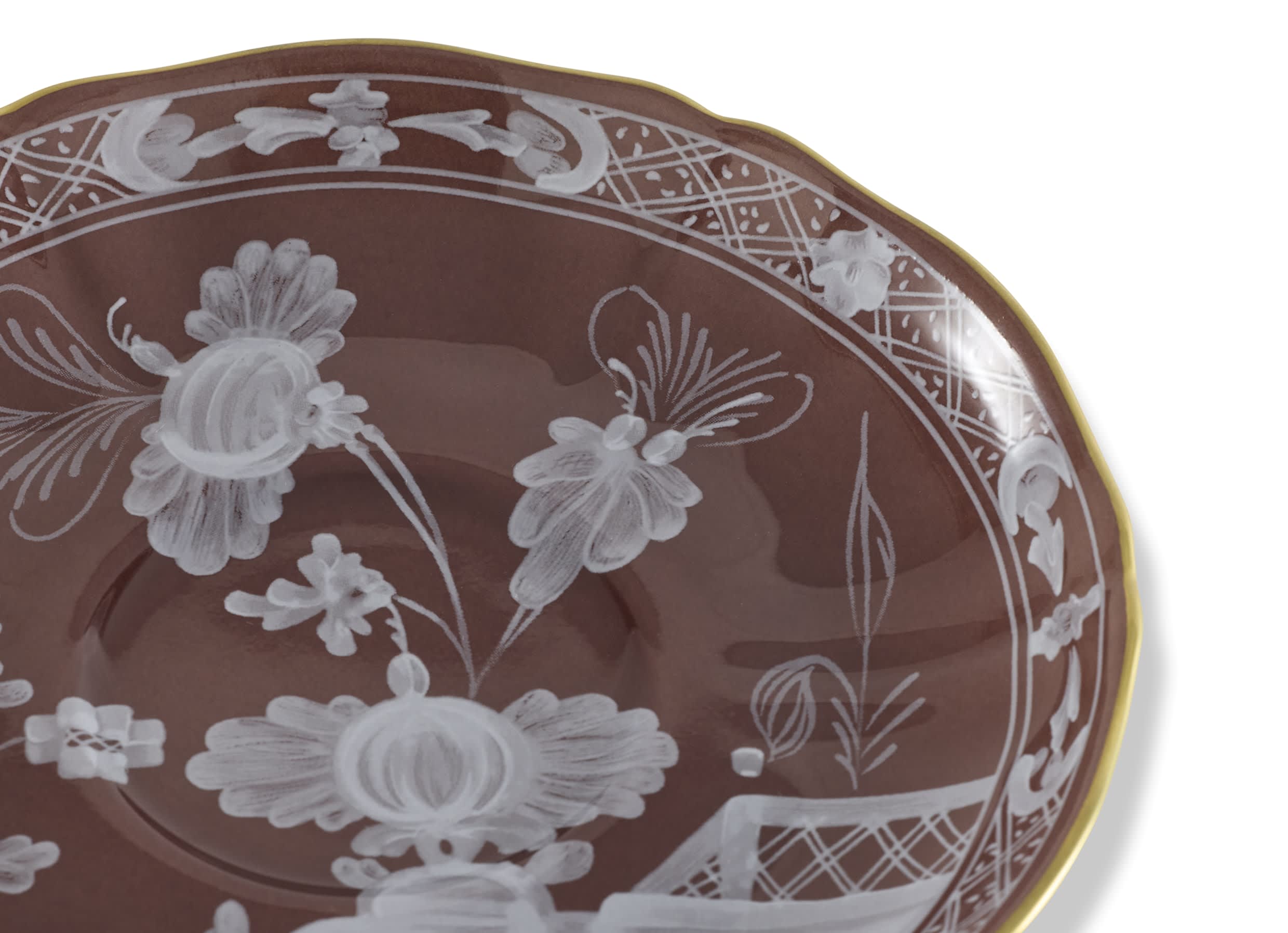 Tea saucer brown Castagna | Oriente Italiano | GINORI 1735