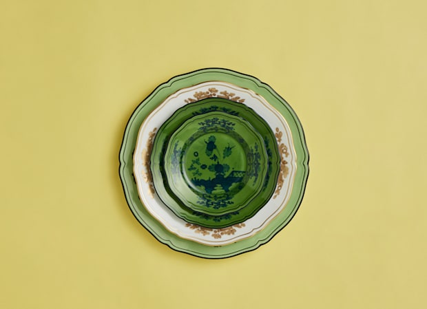 Porcelain plates set for two | Sparkling Spring Dew | GINORI 1735