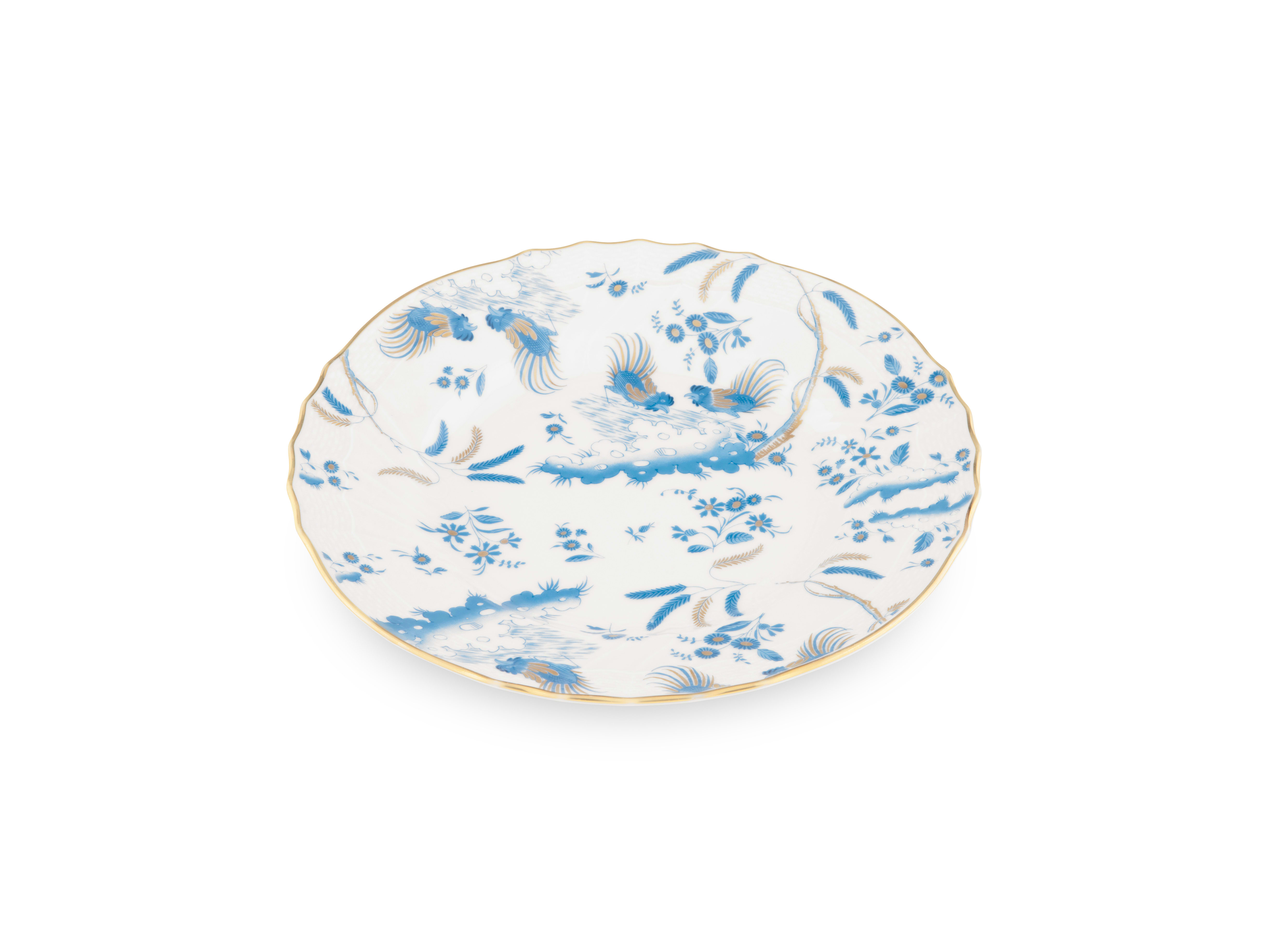Turquoise dessert plate | Oro Di Doccia | Ginori1735 | GINORI 1735