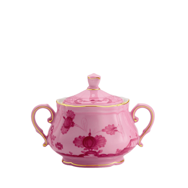 Zuccheriera rosa porpora in porcellana | GINORI 1735