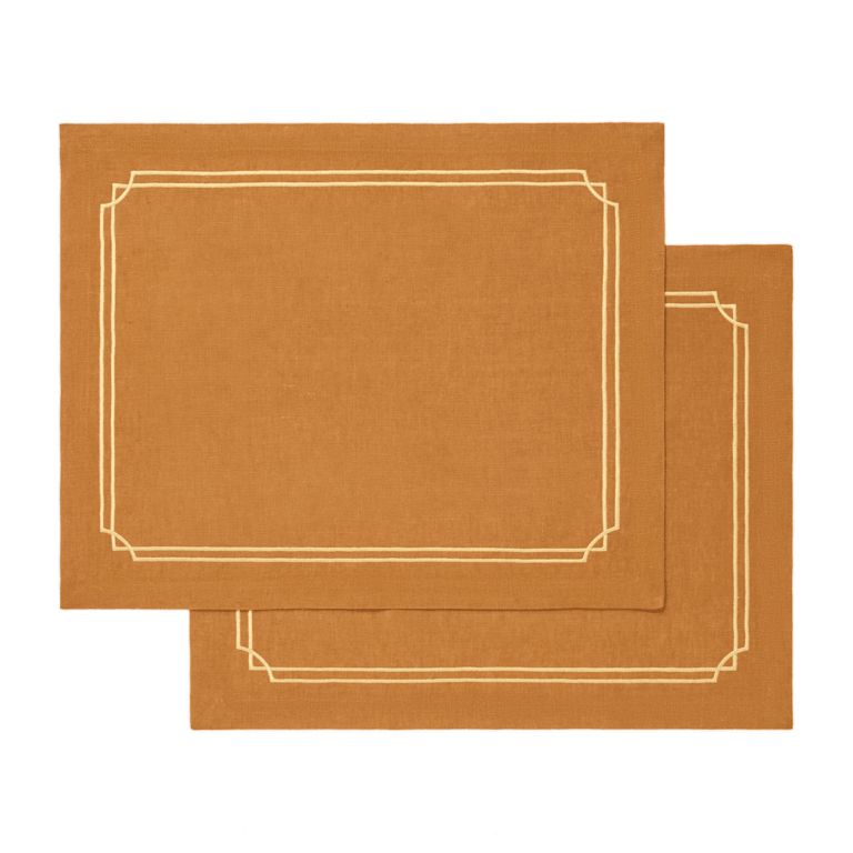 Orlis SETS DE TABLE EN LIN COGNAC