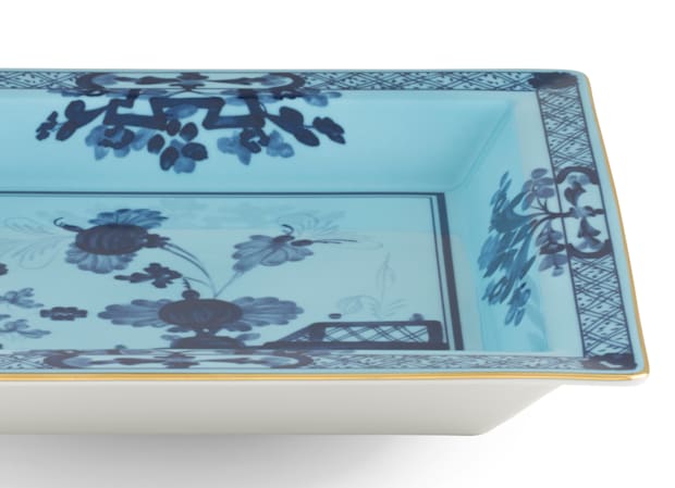 Large light-blue square porcelain vide poche | GINORI 1735