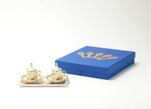 ESPRESSO SET FOR TWO WITH TRAY AURUM Oriente Italiano - Tesori-5