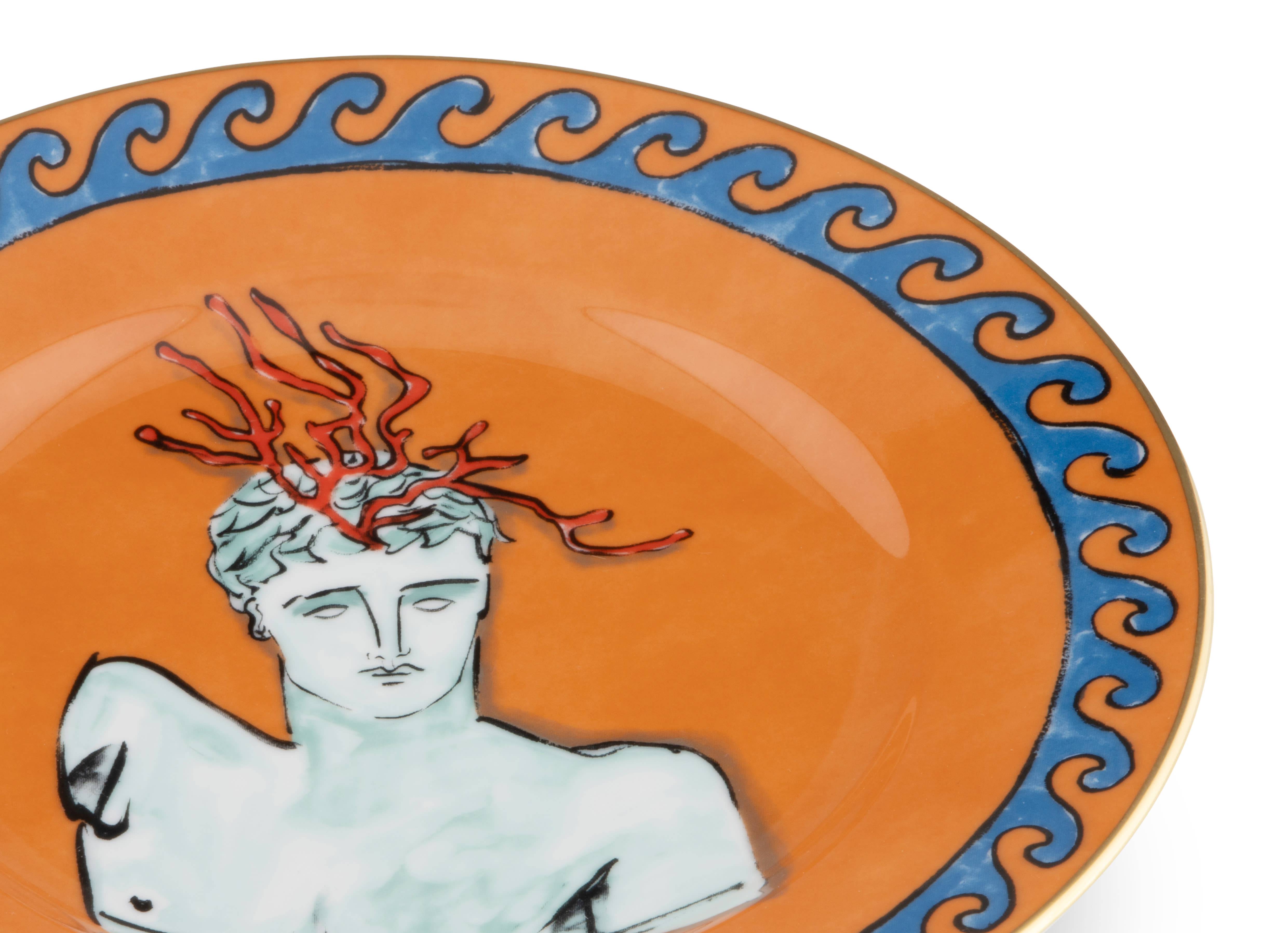 Orange dessert plate in porcelain | GINORI 1735