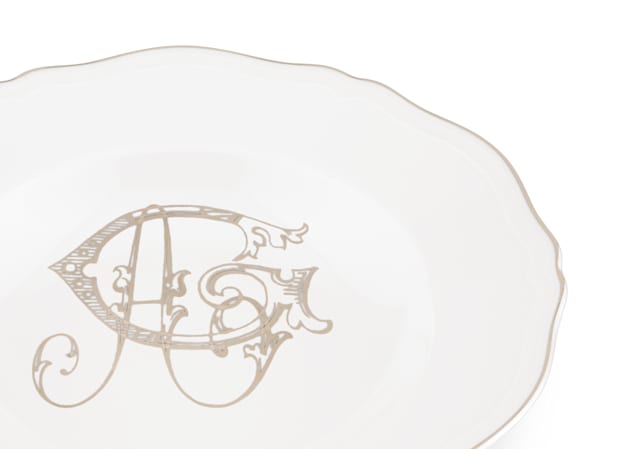 soup plates platino - personalizableCorona Monogram-3