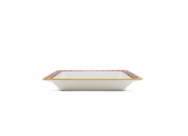 Large square pink change tray in porcelain | GINORI 1735