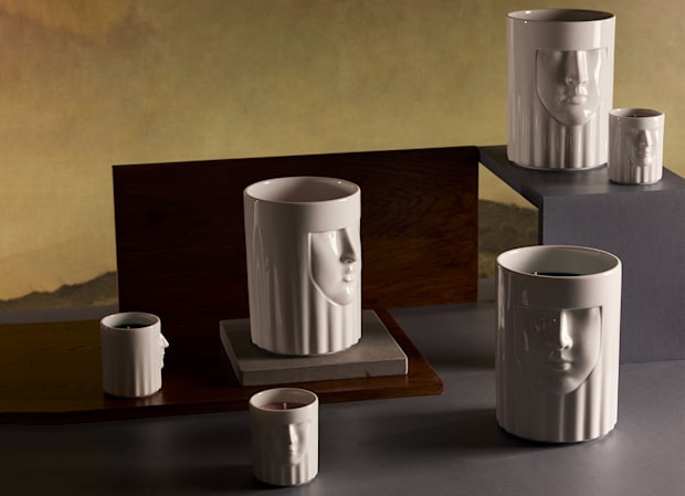 Authentic Louis Vuitton Plexiglass Box w Incense w Engraved Ceramic  Holders.