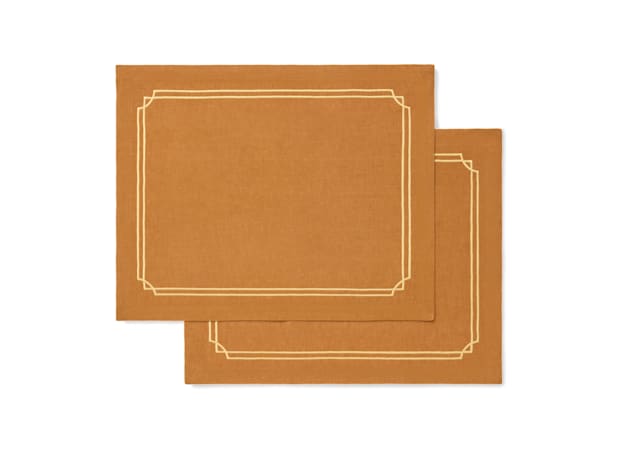 LINEN PLACEMATS COGNAC Orlis-1