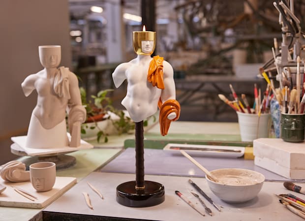 Candleholder Statue L'Amante Pumpkin | GINORI 1735