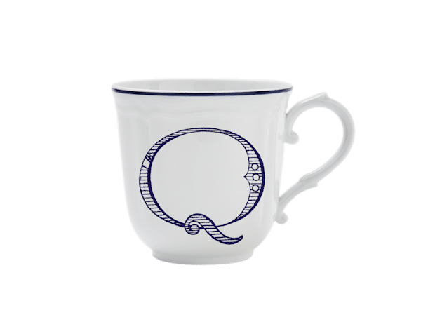MUG LETTRE Q BLU Corona Monogram Mugs-1