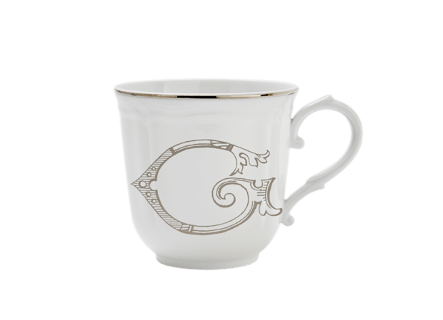 LETTER G MUG PLATINO Corona Monogram Mugs-1