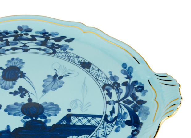 Iris-blue porcelain cake plate | GINORI 1735