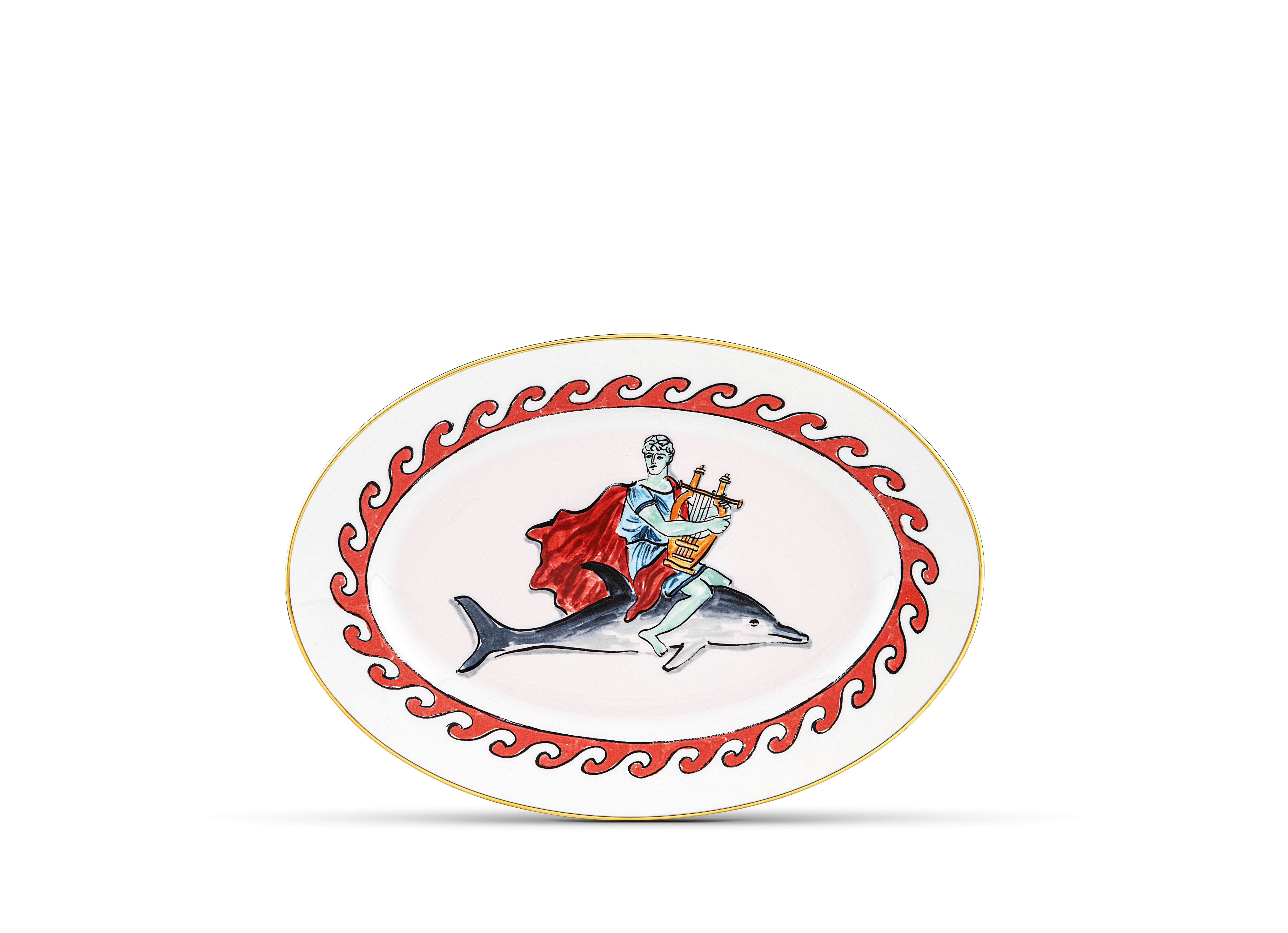 Orange bread plate in porcelain | GINORI 1735
