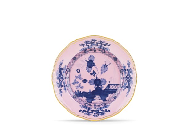 Azalea pink dessert plate in porcelain | GINORI 1735