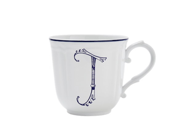 MUG LETTRE J BLU Corona Monogram Mugs-1