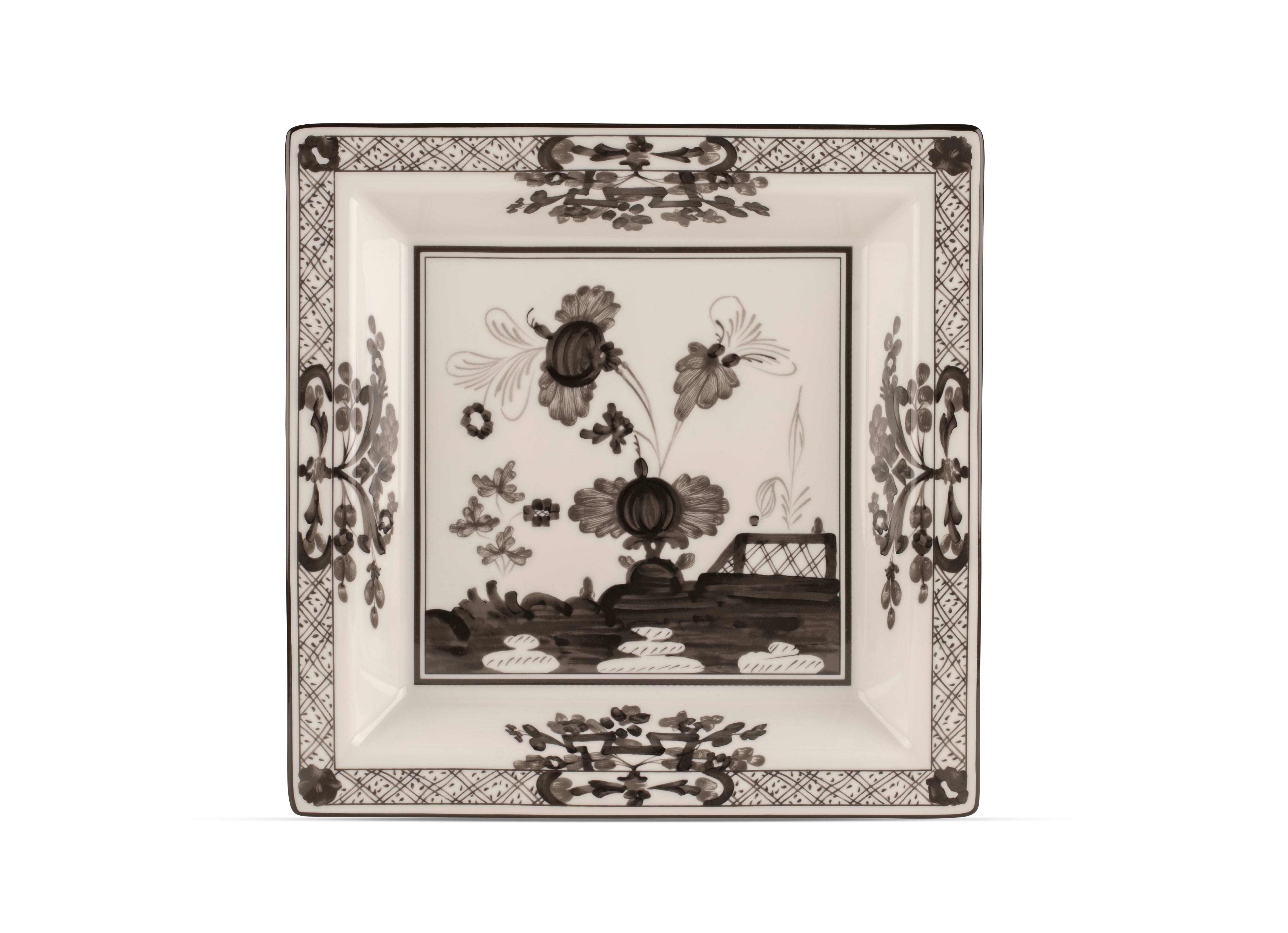 Large white square porcelain vide poche | GINORI 1735