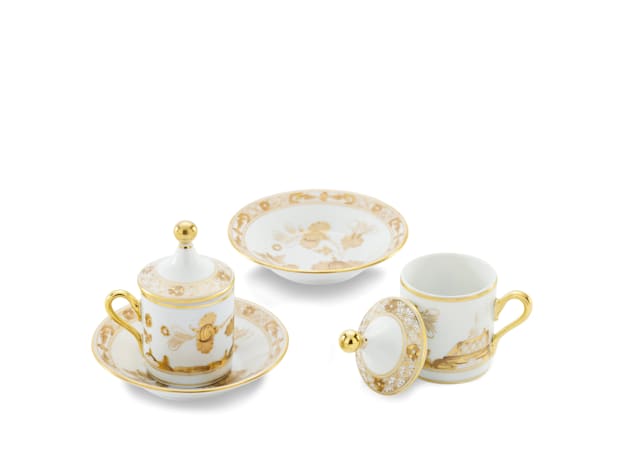 Aurum White Coffee Set for Two | GINORI 1735