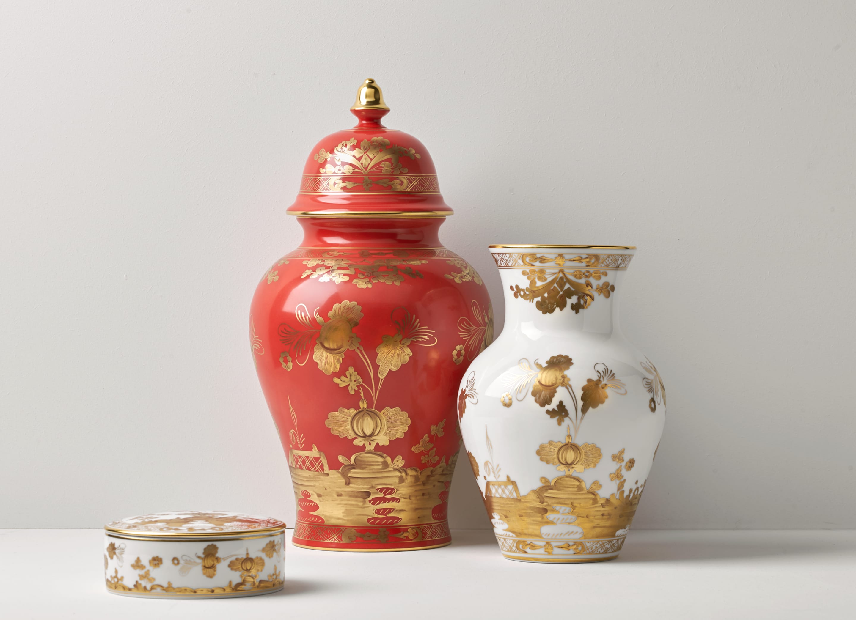 Vase Richard Ginori - Collection "Oriente Italiano Porpora" - Modèle Ming - Hauteur 25 Cm - Neuf