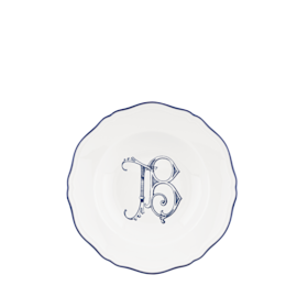 Corona Monogram soup plates blu cobalto - personalizable