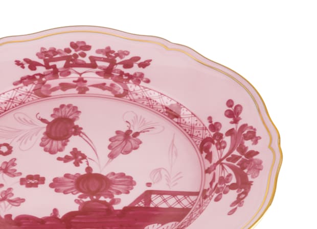 Purple mauve flat plate in porcelain | GINORI 1735