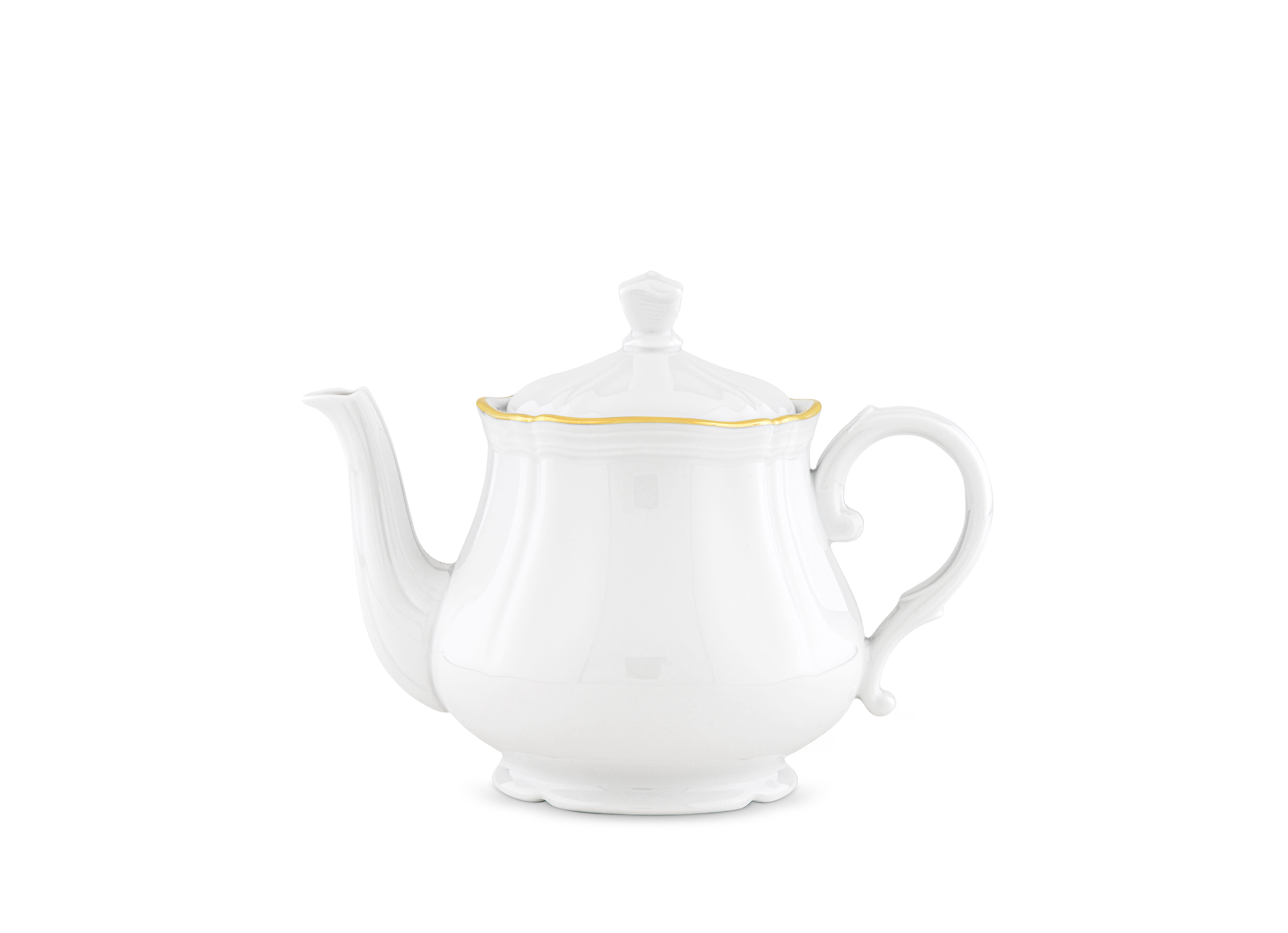 White and Gold Teapot | Corona | GINORI 1735
